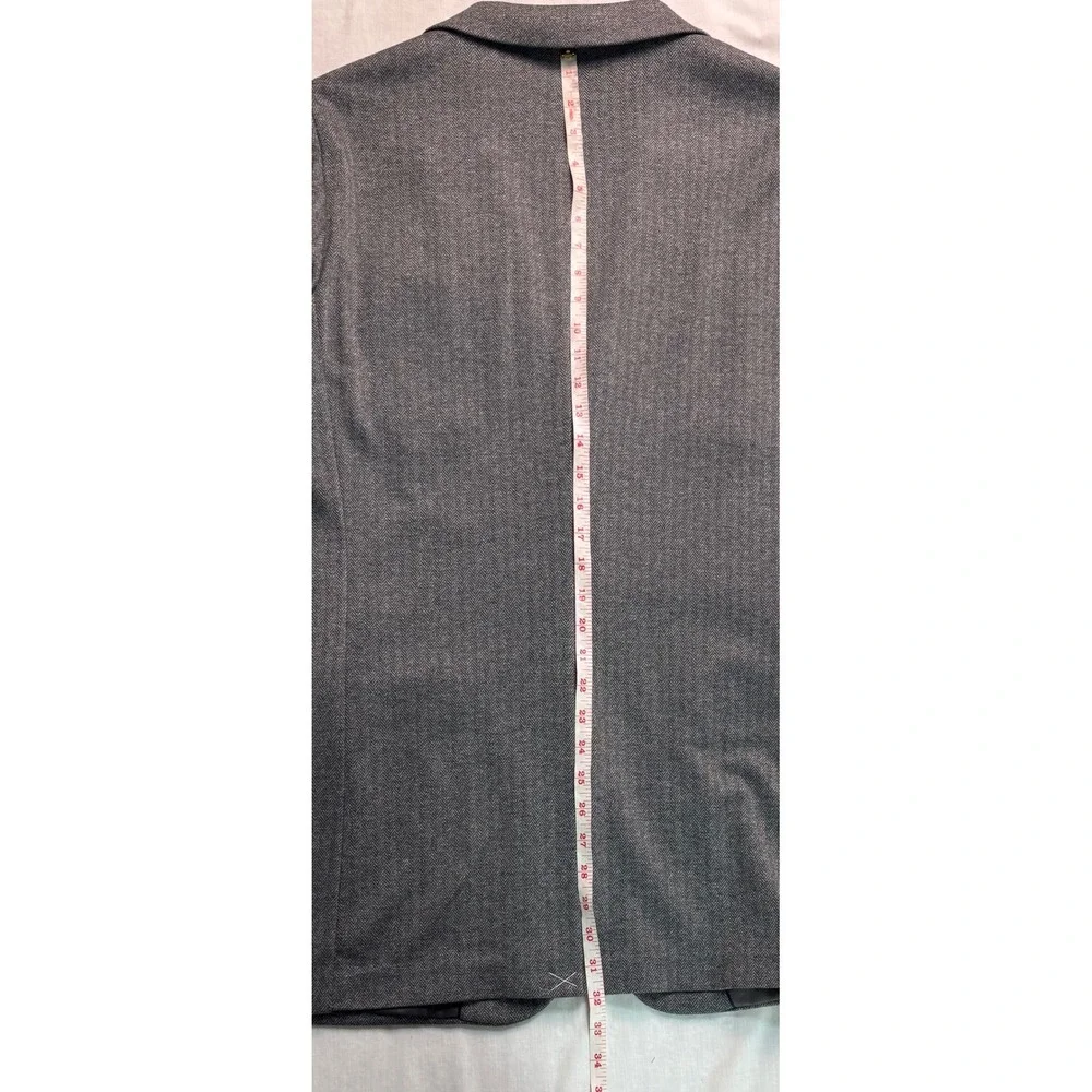 Stafford Mens 42L Classic Fit Stretch Blazer Charcoal Herringbone Sport Coat NEW